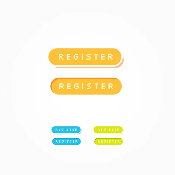 Registrar Web Buttons Set — Vetor de Stock