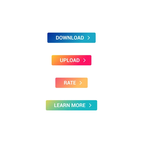 Скачать Загрузить Оценить Узнать Больше Набор Веб Кнопок — стоковый вектор
