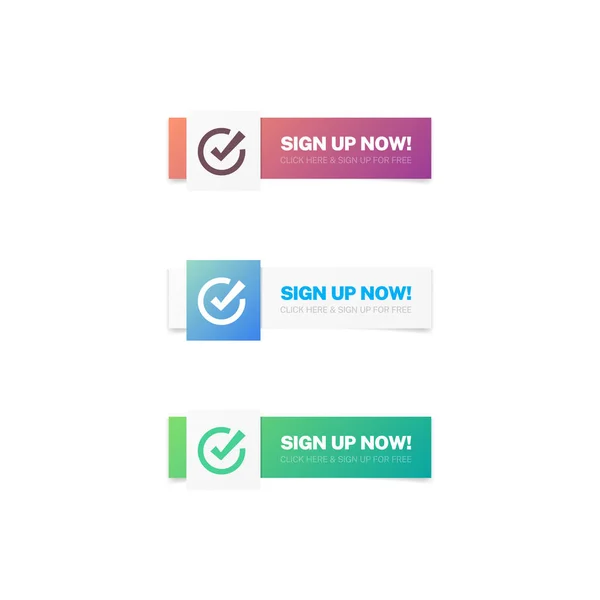 Sign Now Modern Web Buttons — Vector de stock
