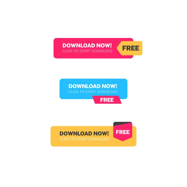 Κατεβάστε Τώρα Free Flat Web Buttons — Διανυσματικό Αρχείο