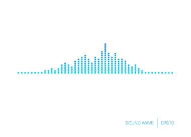Ses Dalgası Mavi Kare Vektörü