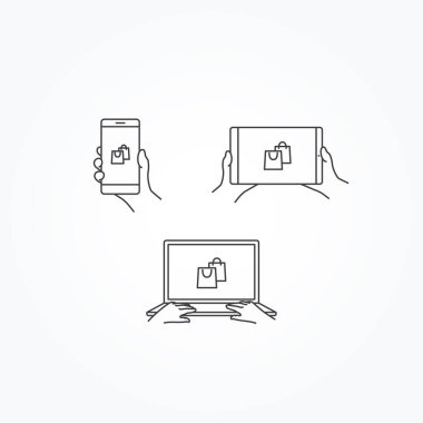 Telefon, Tablet ve Laptop 'ta Alışveriş Simgesi