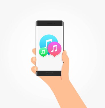 Müzik Simgesi Telefon Vektörü İllüstrasyonu