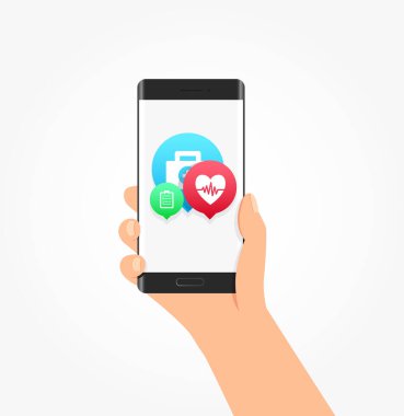 Tıbbi Simge Bubbles Telefon Vektörü İllüstrasyonu