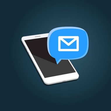 E- posta & İleti Bubble Vektörlü Telefon