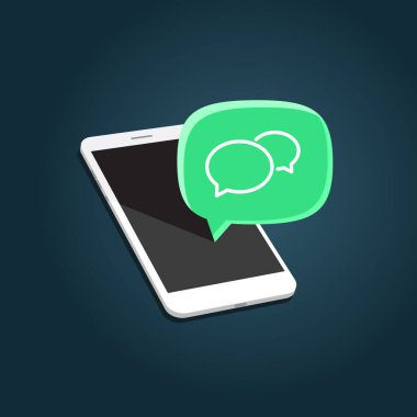 İleti Kabarcıkları Vektörlü Telefon