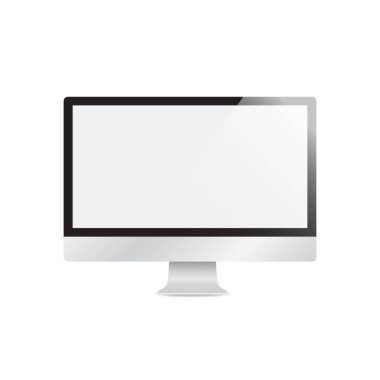 Bilgisayar Monitörü Görüntü Vektörü İllüstrasyonu