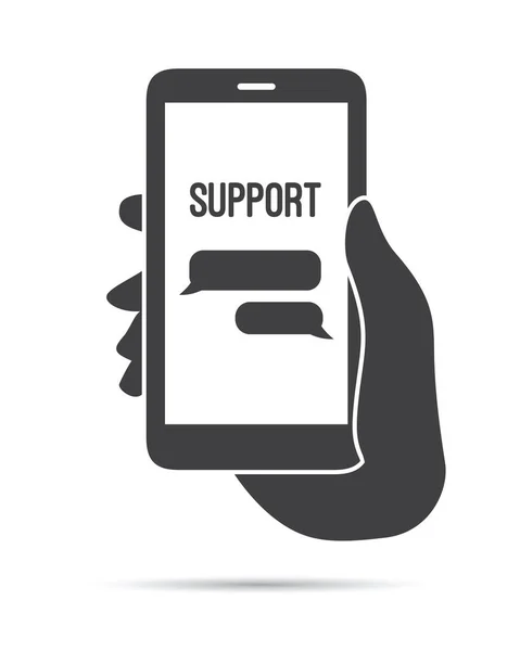 Support Téléphone Main Tenant Icône — Image vectorielle