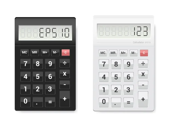 Calculatrice Vecteur Noir Blanc — Image vectorielle