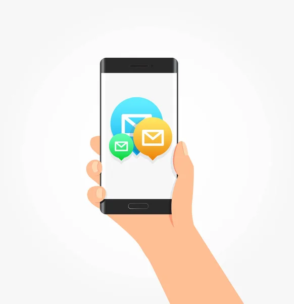 Message Mail Icon Bubbles Phone Vector Illustration — Stock Vector