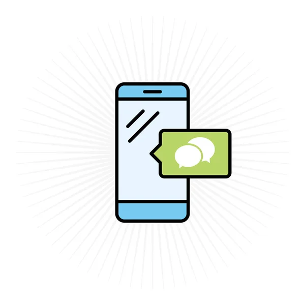 Teléfono Mensaje Icono Vector — Vector de stock