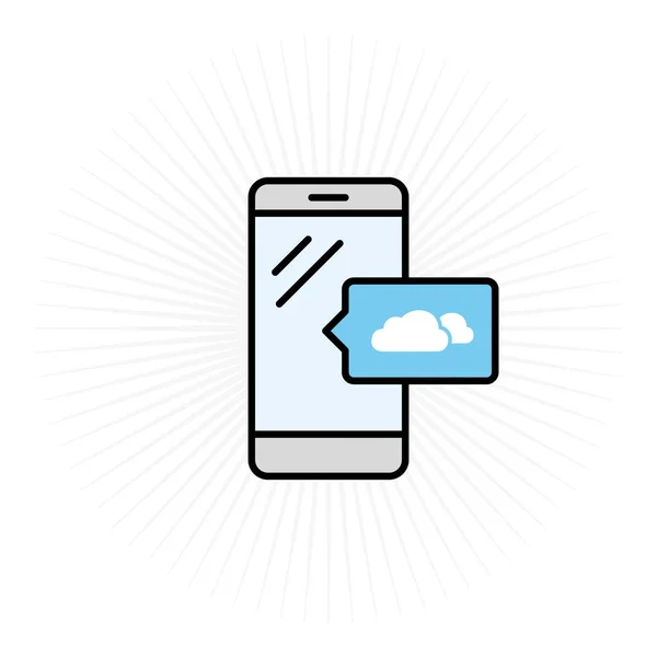 Phone Clouds Icon Vector — Stock Vector