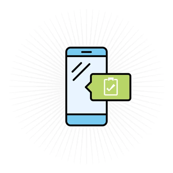 Phone Checklist Icon Vector — Stock Vector