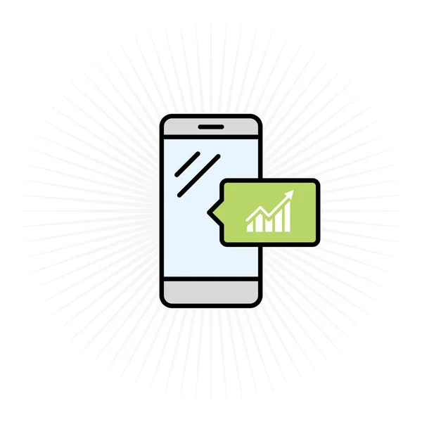 Phone Statistics Icon Vector — Stock Vector