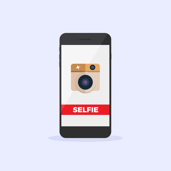 Selfie Camera Phone Flat Icon —  Vetores de Stock