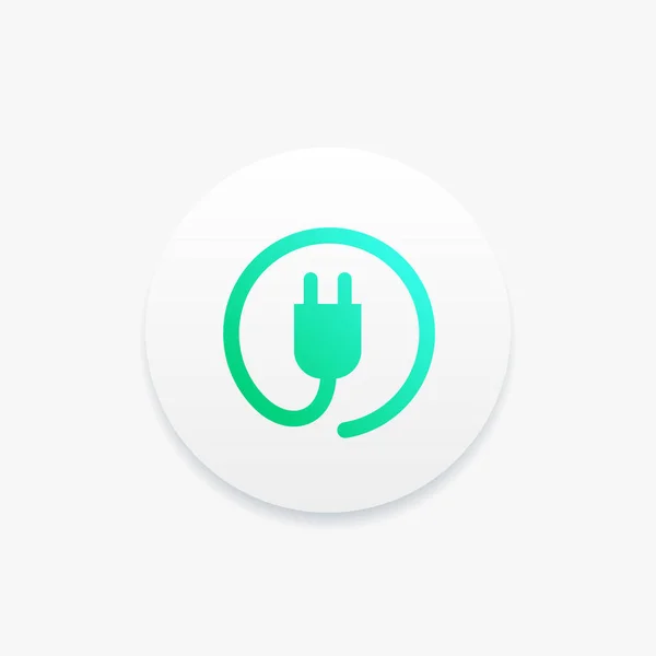 Eco Plug Ronde Vectoricoon — Stockvector