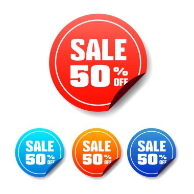İndirim% 50 İndirim Yapıştırıcı Vektörü Ayarları