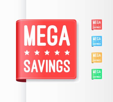 Mega Tasarruf Kurdeleleri Vektör Kümesi