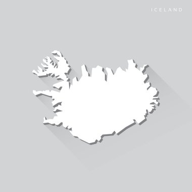 İzlanda Uzun Gölge Vektör Haritası