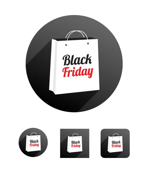 Black Friday Shopping Bag Vector Set — Stock Vector