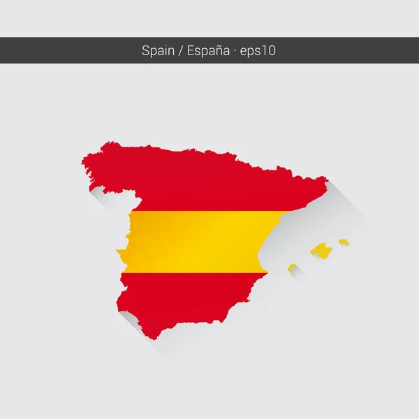 Spain Flag Vector Map — Stock Vector