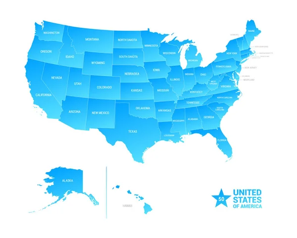 Stati Uniti America Usa Mappa Delle Regioni — Vettoriale Stock