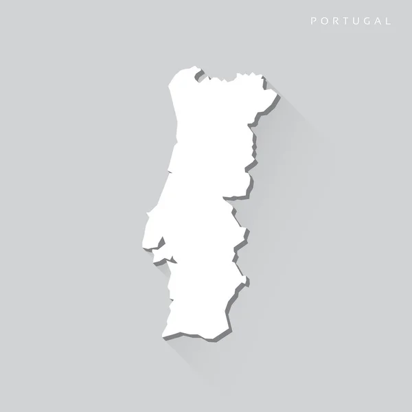 Portugália Hosszú Árnyékvektor Térkép — Stock Vector