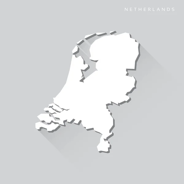 Mapa Vetor Sombra Longa Holanda — Vetor de Stock