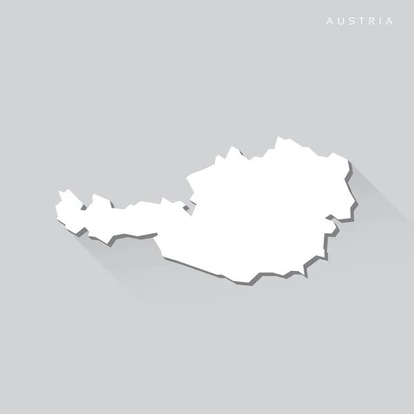 Mapa Áustria Long Shadow Vector —  Vetores de Stock