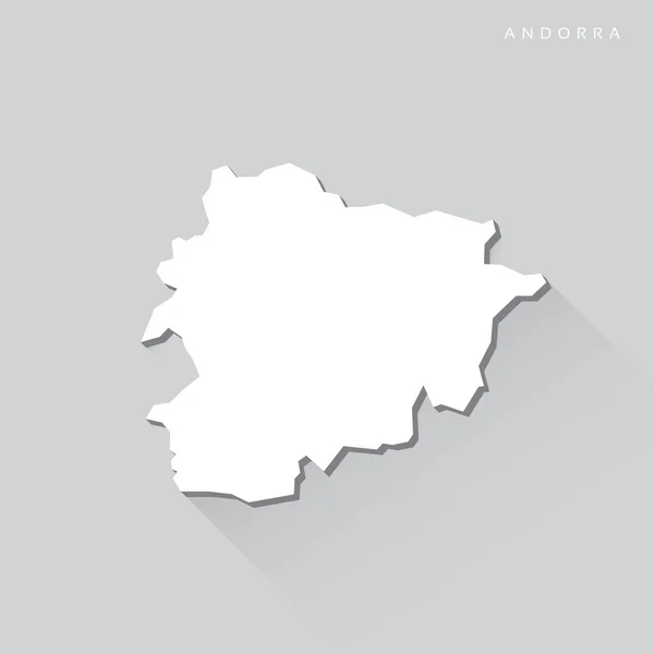 Andorra Hosszú Árnyékvektor Térkép — Stock Vector