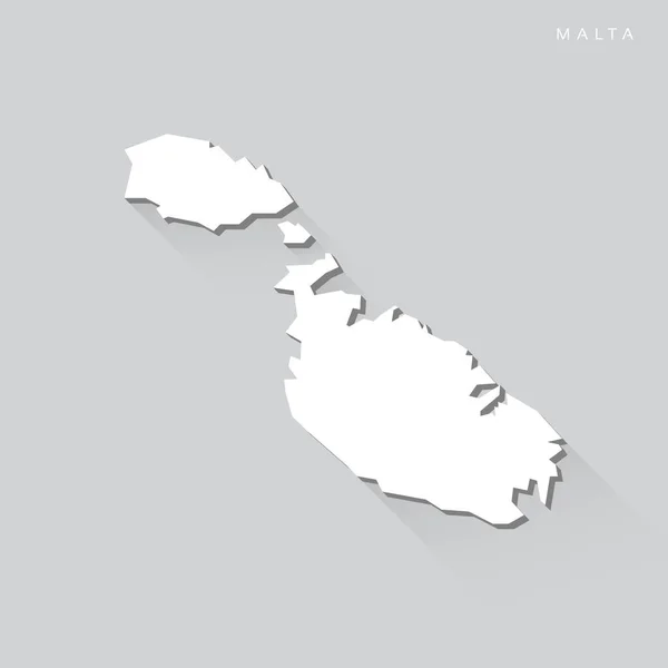 Малта Векторна Мапа Довгої Тіні — стоковий вектор