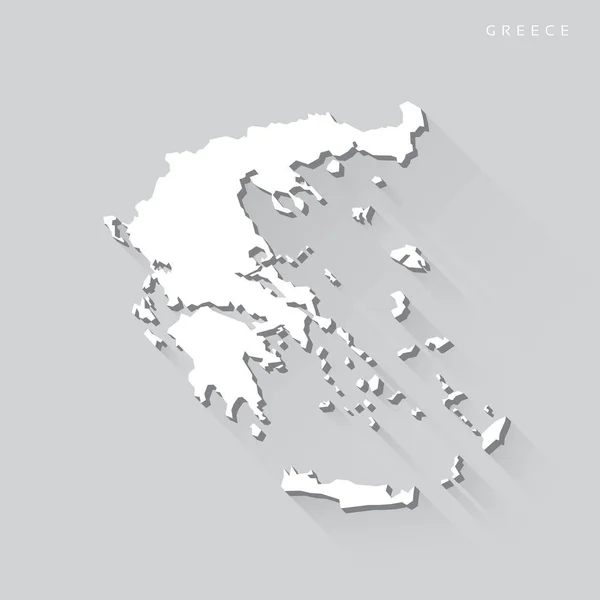 Peta Vektor Bayangan Panjang Yunani - Stok Vektor