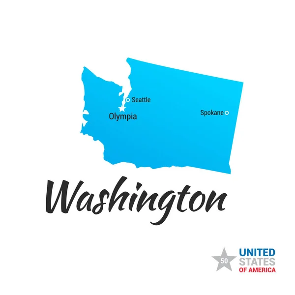 Washington États Unis Carte État — Image vectorielle