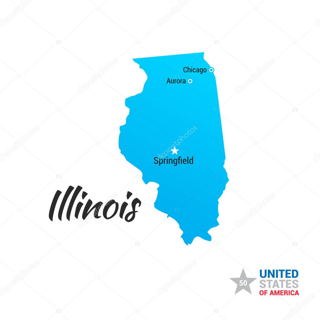 Illinois USA State Map