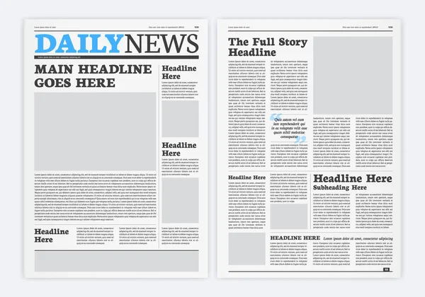 Layout Grafico Modello Giornale — Vettoriale Stock