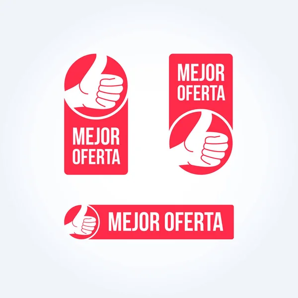 Las Mejores Etiquetas Oferta Español — Vector de stock