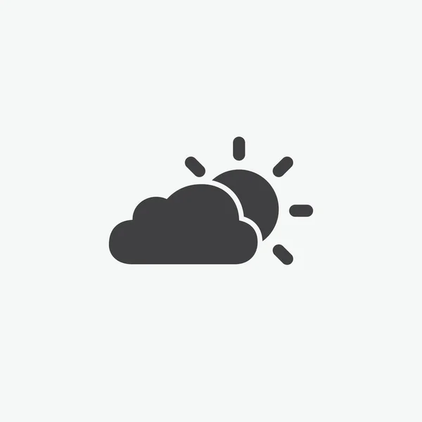 Cloudy Flat Vector Flat Vector Icon — Stock Vector