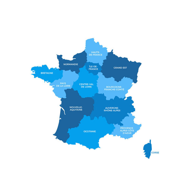 France Regions Map Vector