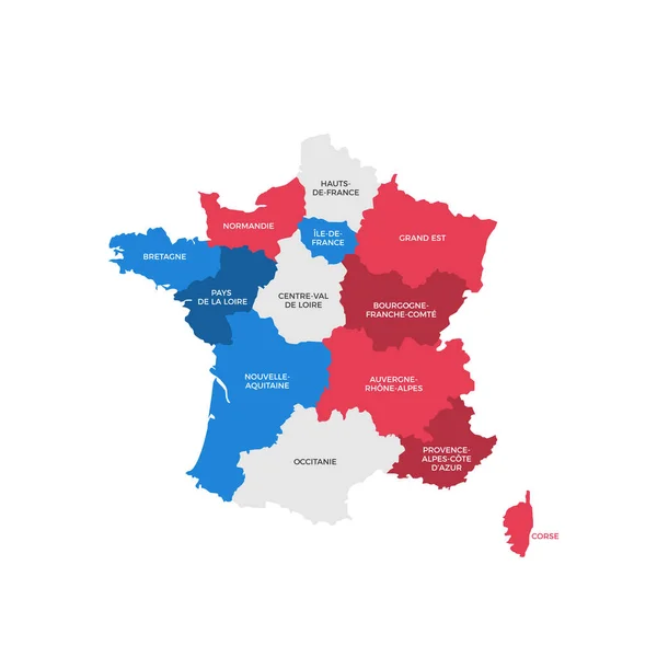 Frankreich Regionen Kartenvektor — Stockvektor