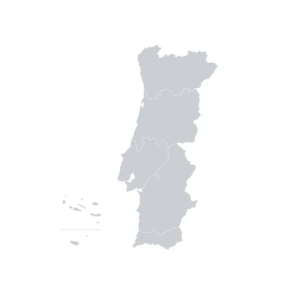 Portugal Mapa Regiões Vector —  Vetores de Stock