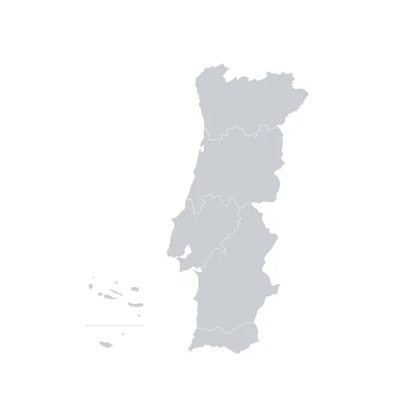 Portugal Regiones Mapa Vector — Vector de stock