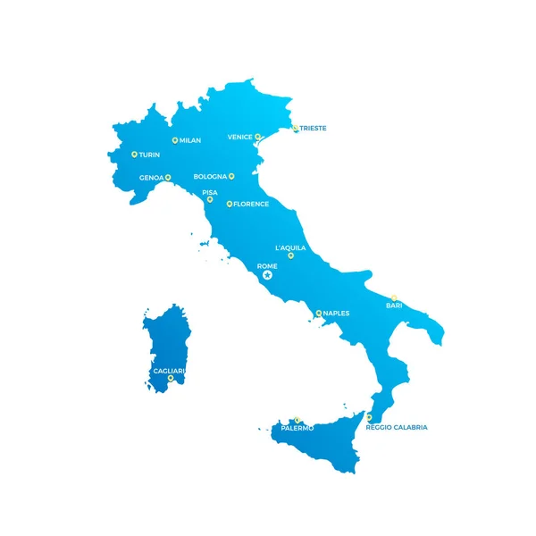 Вектор Карты Городов Италии — стоковый вектор