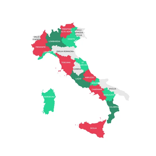 Вектор Карты Регионов Италии — стоковый вектор