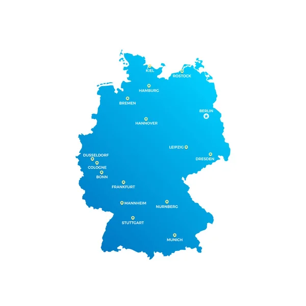 Germany Cities Map Vector — Archivo Imágenes Vectoriales