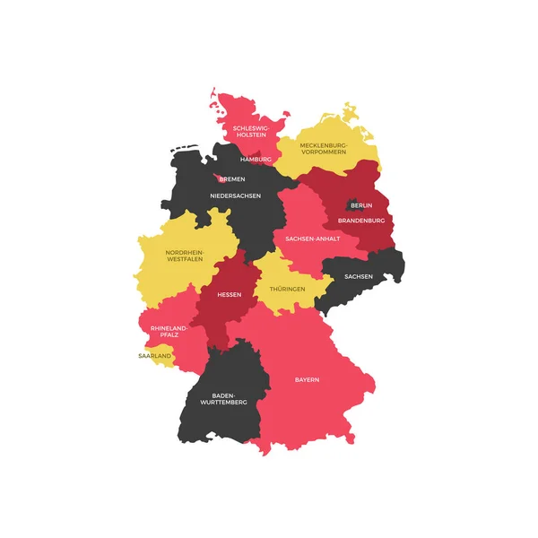 Alemania Regiones Mapa Vector — Vector de stock