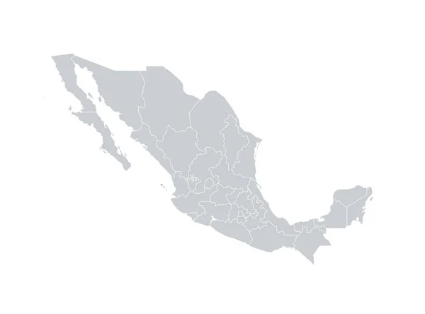 Messico Regioni Mappa Vector — Vettoriale Stock