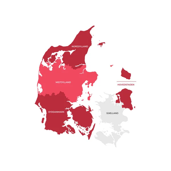 Denmark Regions Map Vector — Stock Vector