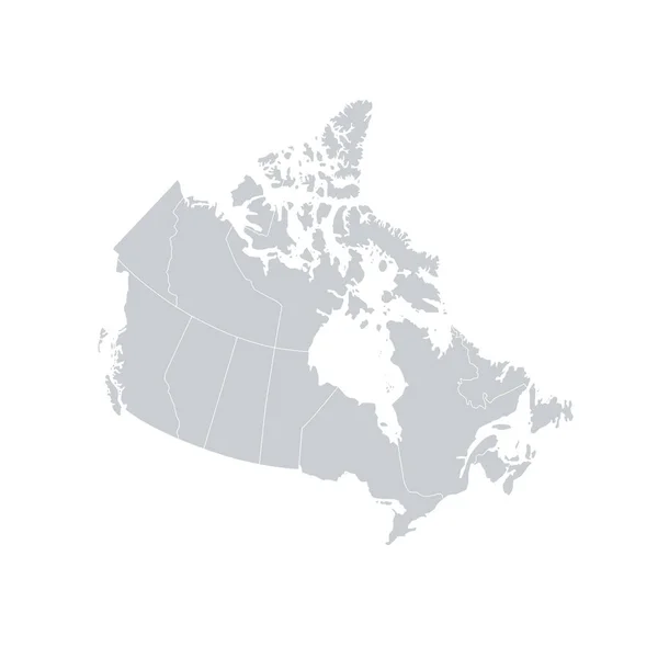 Canadá Regiões Mapa Vector — Vetor de Stock