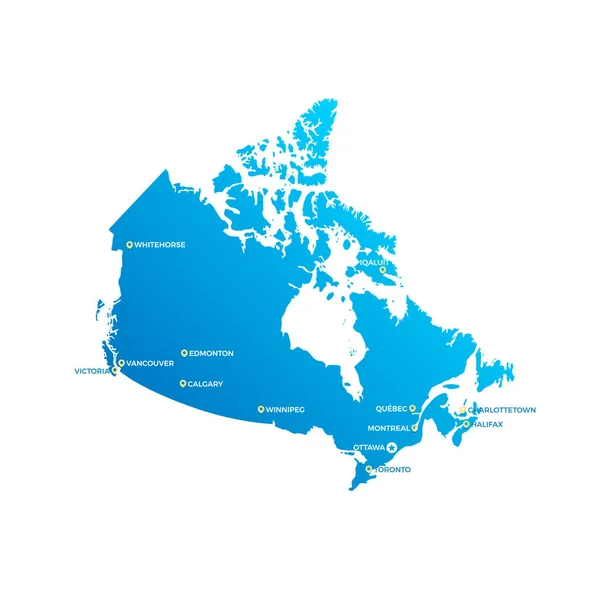Canada Città Mappa Vector — Vettoriale Stock