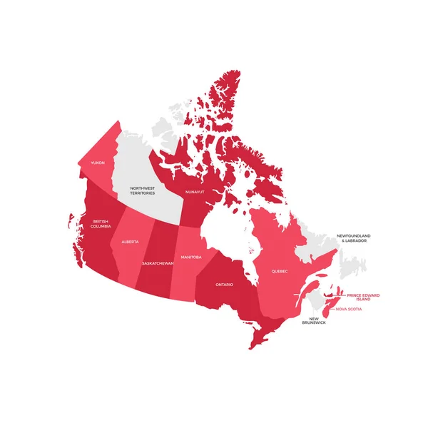 Vecteur Carte Des Régions Canada — Image vectorielle